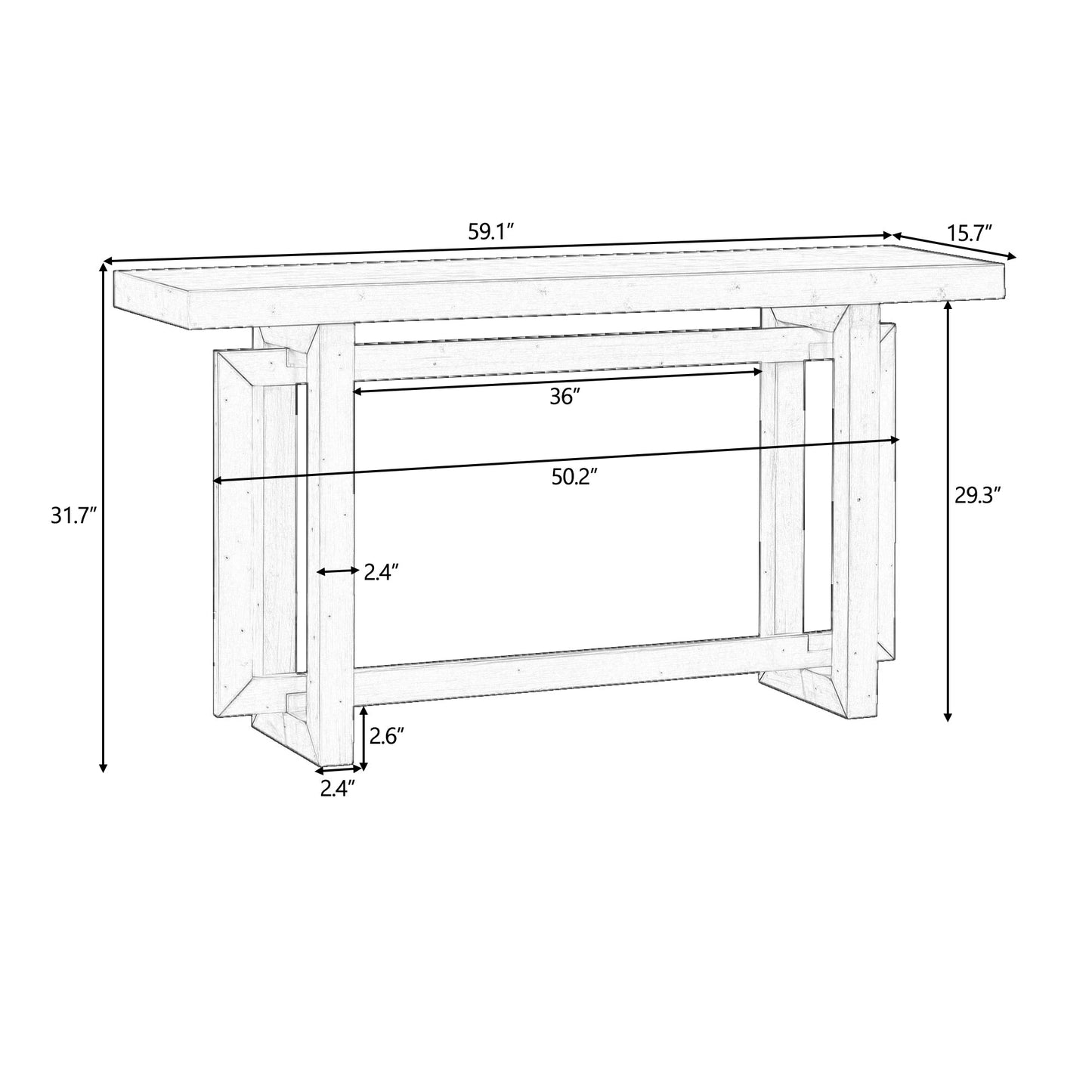 Empire Modern Contemporary Black and White Console Table