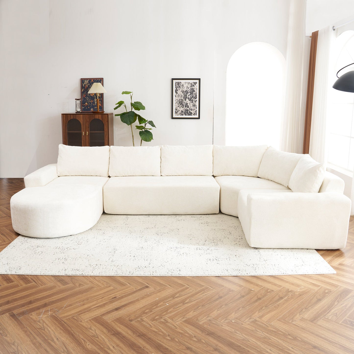 Oversized Modular Chenille Modern Sofa Set