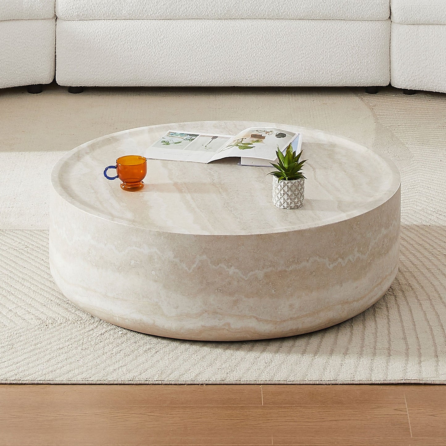 Marble Pattern Modern Round Coffee Table