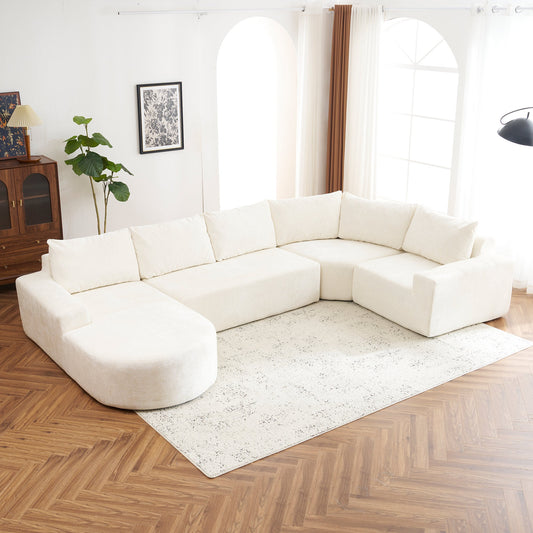 Oversized Modular Chenille Modern Sofa Set