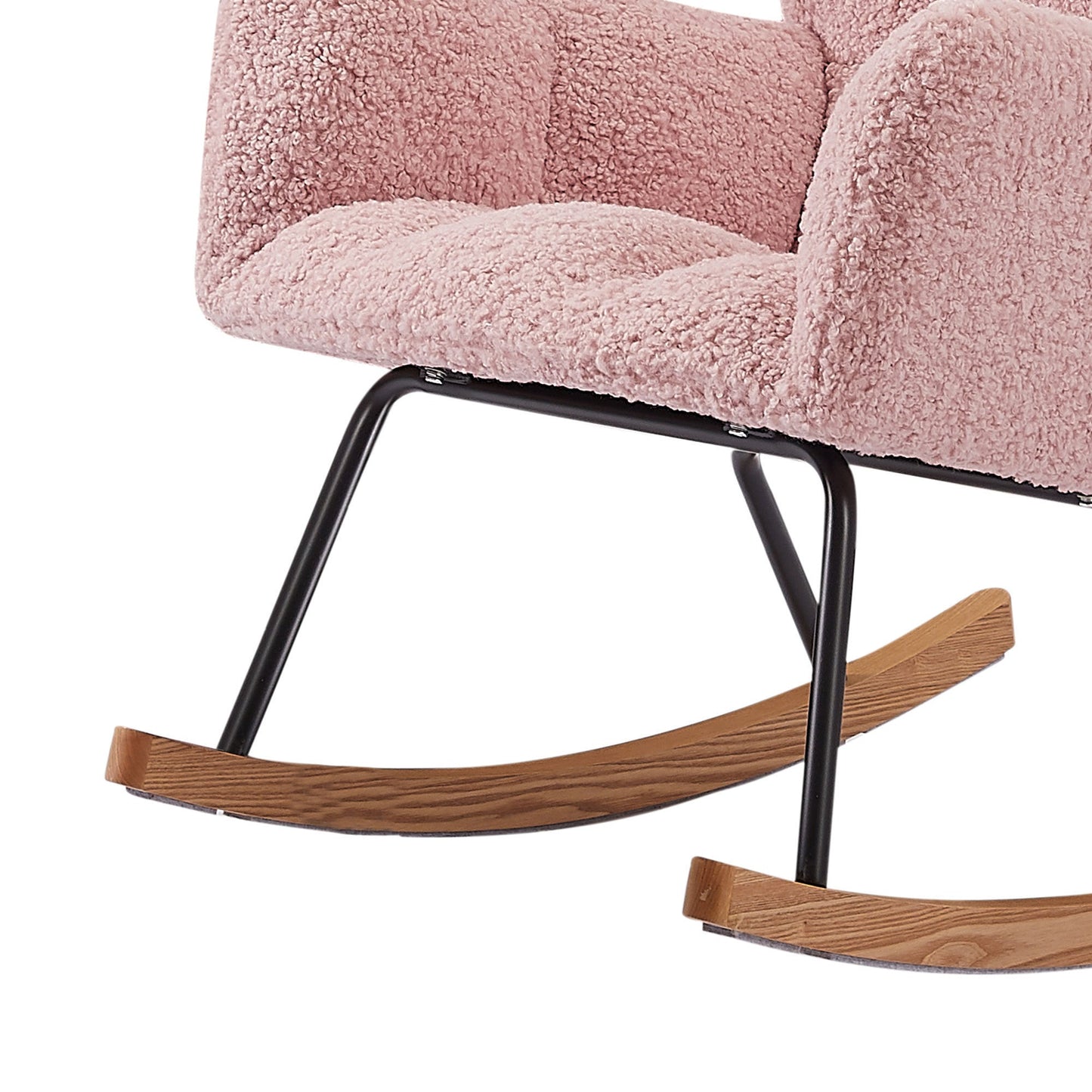 Pink Boucle Rocking Chair