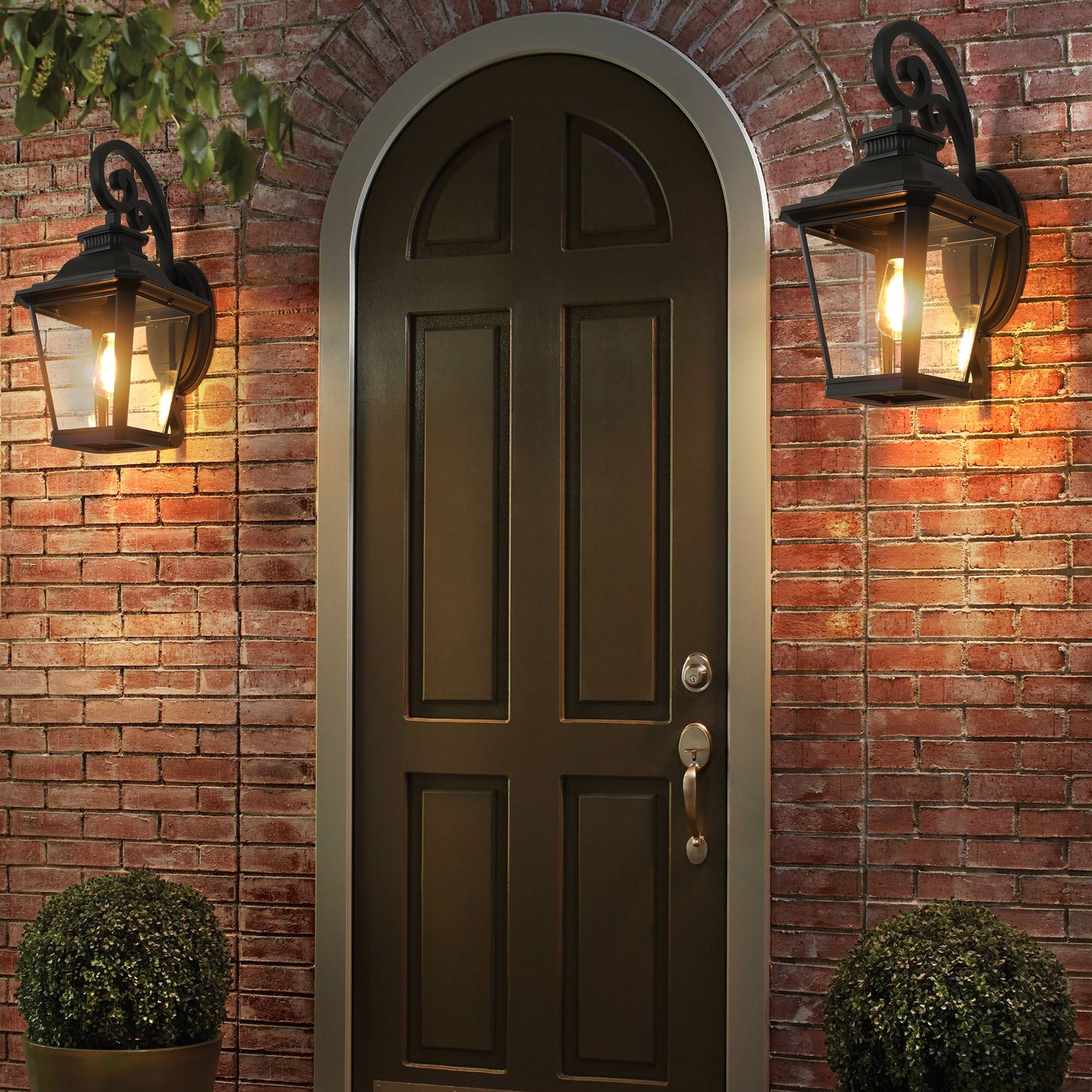 Rustic Black Waterproof Outdoor Wall Sconce Lantern