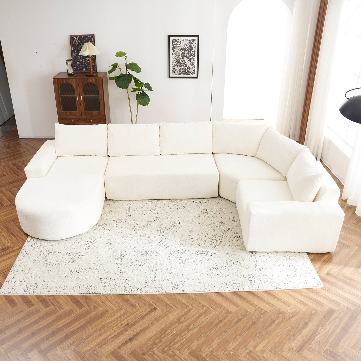 Oversized Modular Chenille Modern Sofa Set