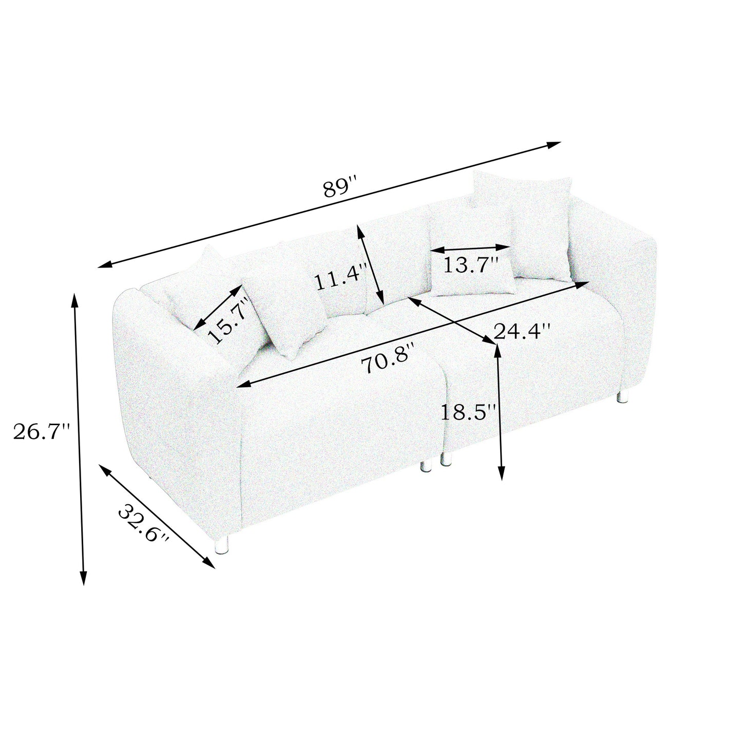 Elaine 3-Seater Modern Luxury Sofa