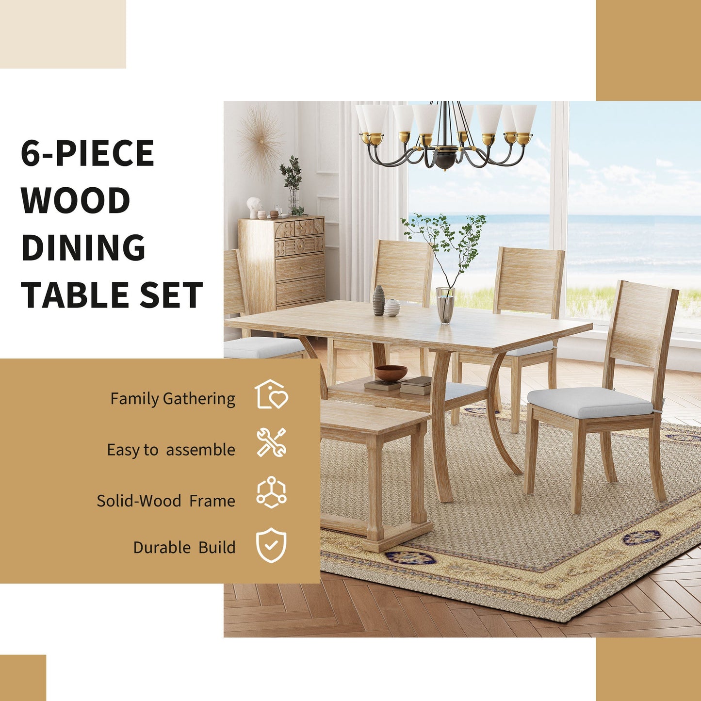 Kai 6-Seater Dining Table Set