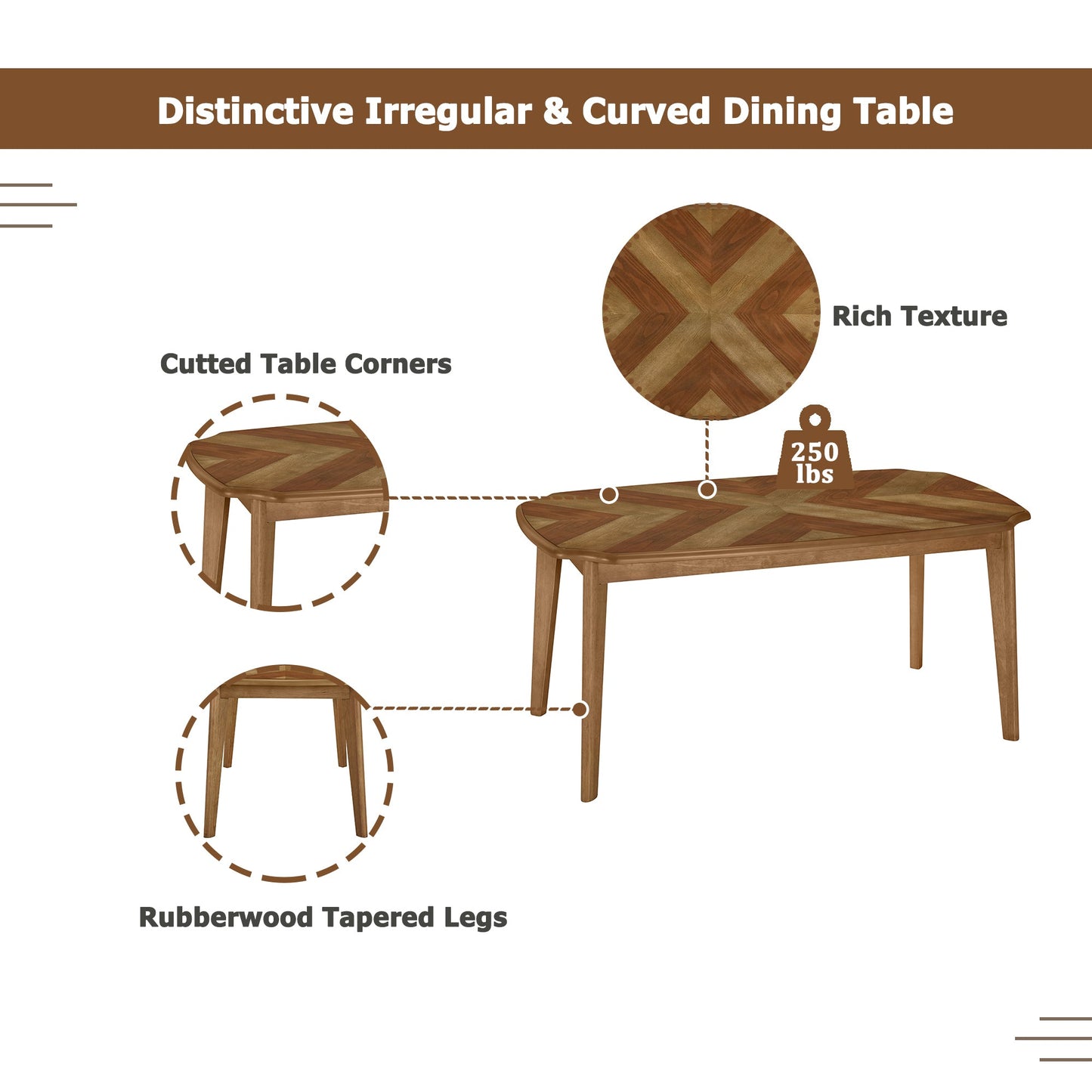 Nuwa Vintage 6-Seater Dining Table Set