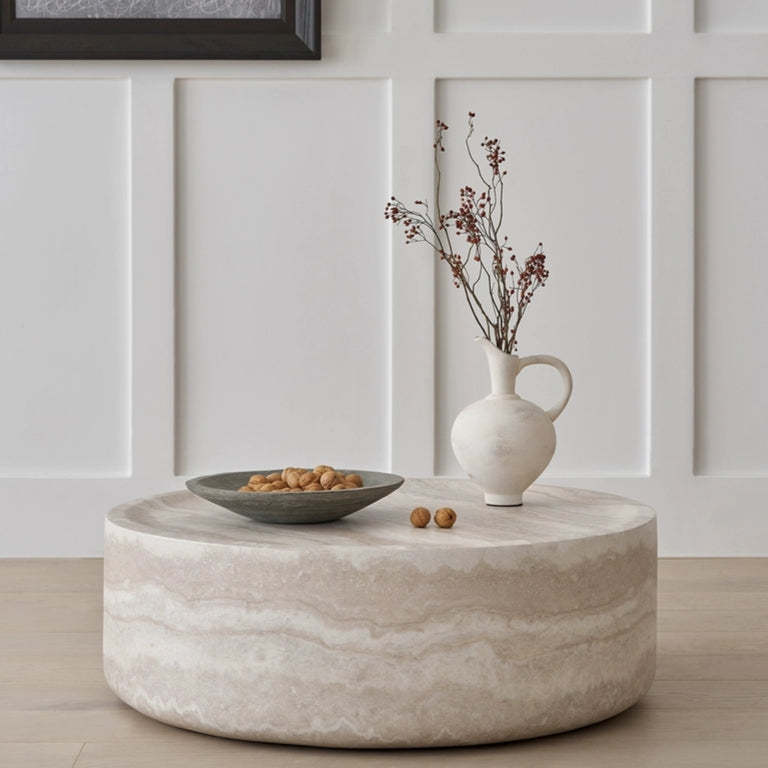 Marble Pattern Modern Round Coffee Table